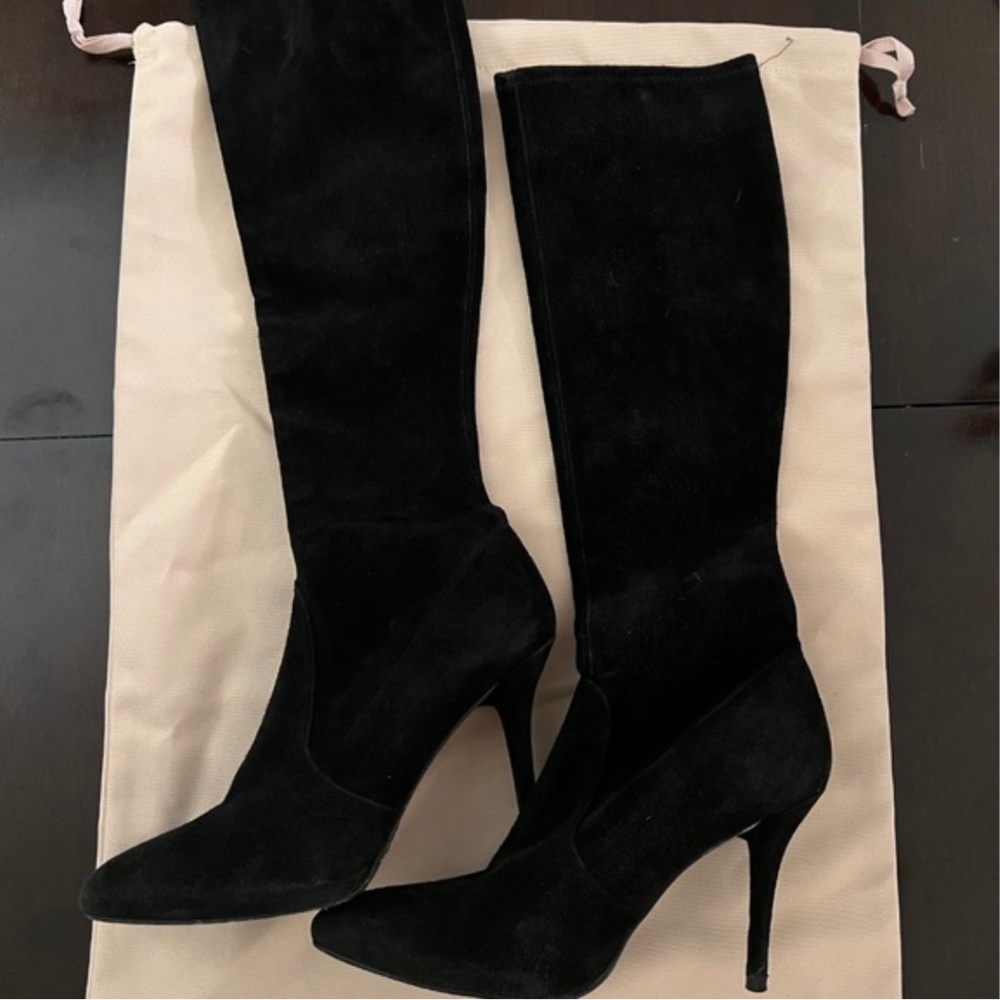 Stuart Weitzman Black Suede Long Boots – Size 8.5M